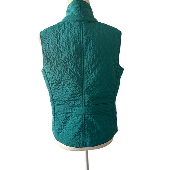 Talbots Teal Quilted Petite Vests - Picture 3 of 5